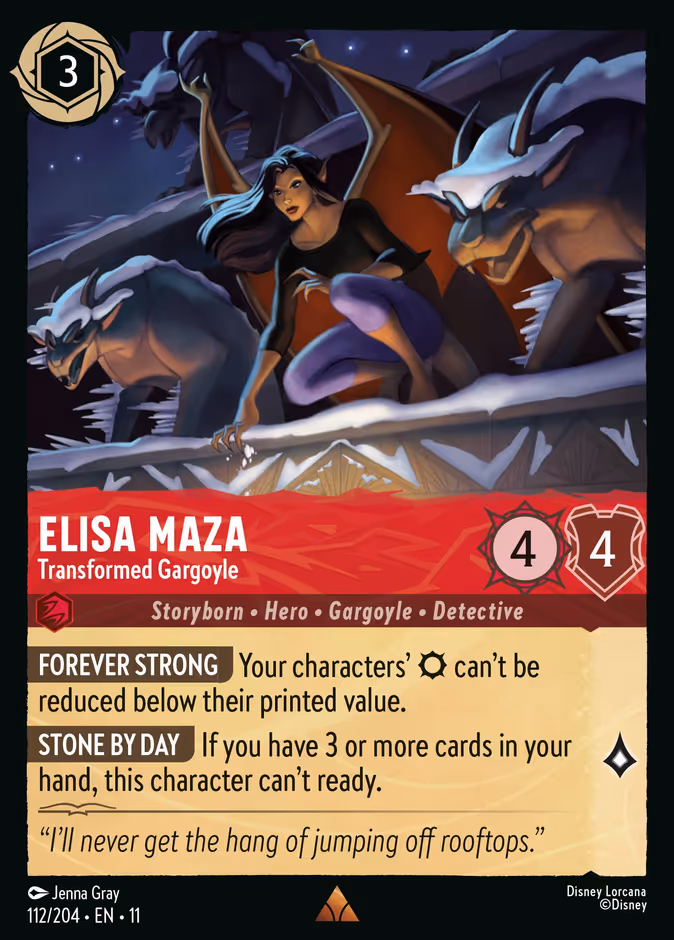 Elisa Maza - Transformed Gargoyle — Winterspell #112 (Disney Lorcana card)