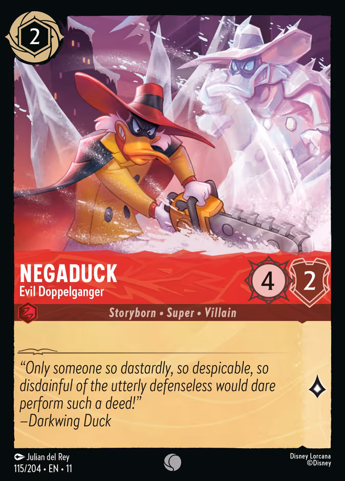 Negaduck - Evil Doppelganger — Winterspell #115 (Disney Lorcana card)