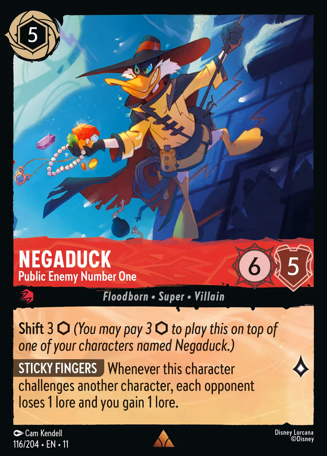 Negaduck - Public Enemy Number One — Winterspell #116 (Disney Lorcana card)
