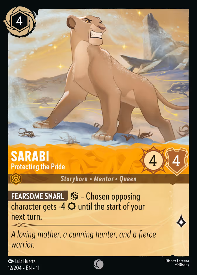 Sarabi - Protecting the Pride — Winterspell #12 (Disney Lorcana card)