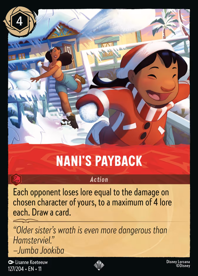 Nani's Payback — Winterspell #127 (Disney Lorcana card)