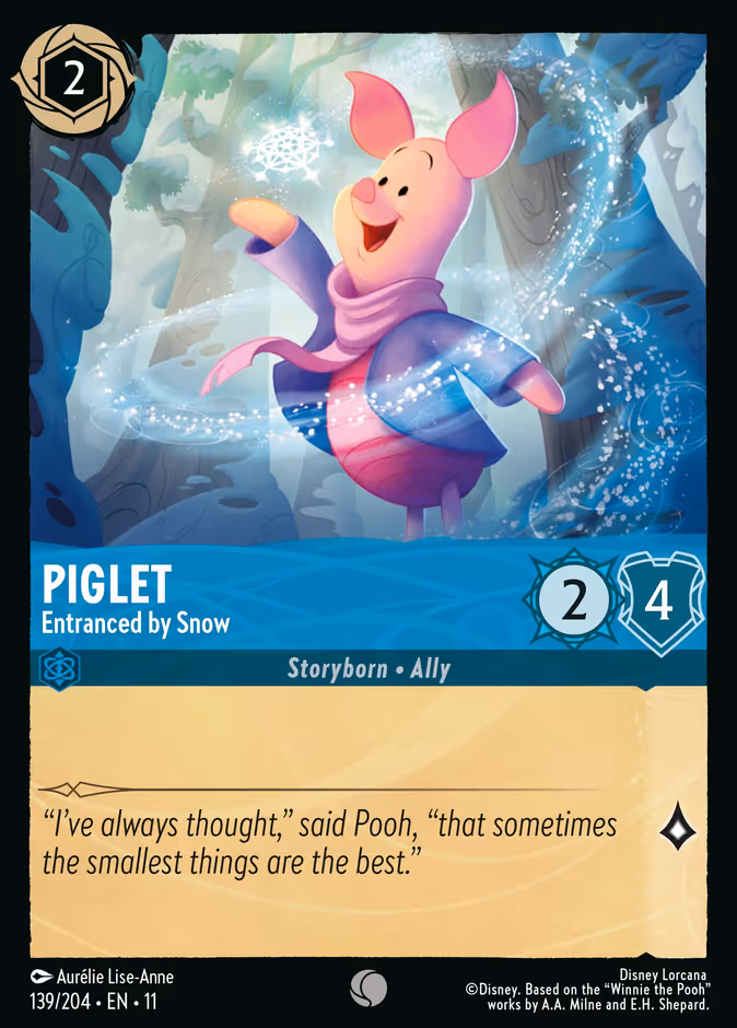 Piglet - Entranced by Snow — Winterspell #139 (Disney Lorcana card)