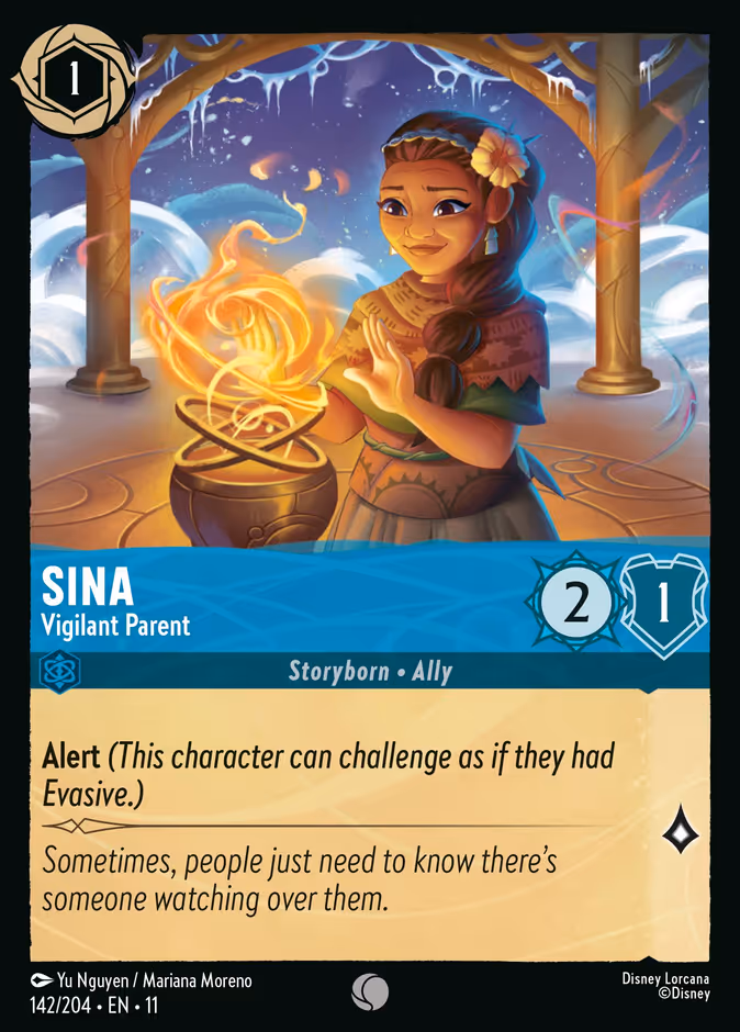 Sina - Vigilant Parent — Winterspell #142 (Disney Lorcana card)