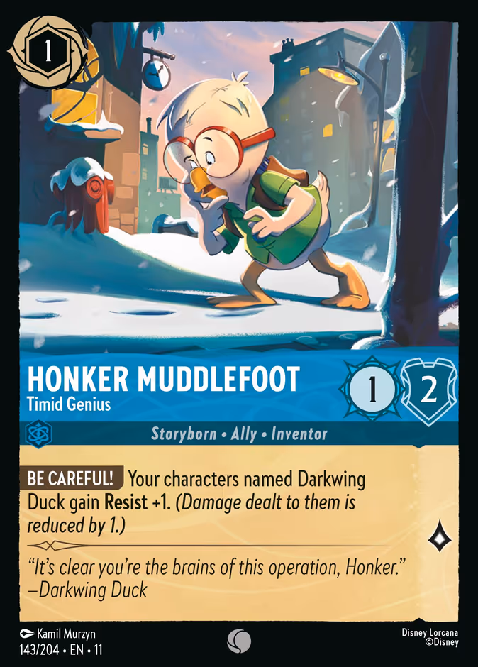 Honker Muddlefoot - Timid Genius — Winterspell #143 (Disney Lorcana card)