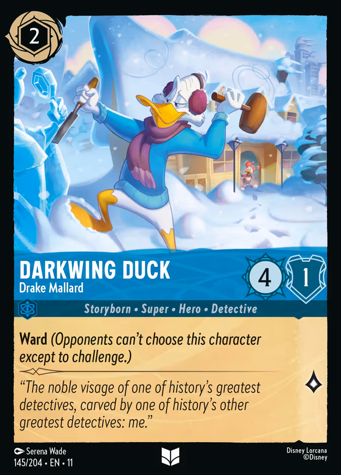 Darkwing Duck - Drake Mallard — Winterspell #145 (Disney Lorcana card)