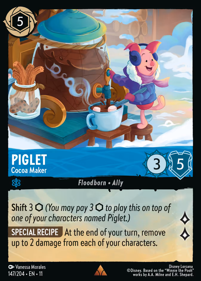 Piglet - Cocoa Maker — Winterspell #147 (Disney Lorcana card)