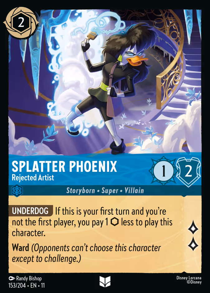Splatter Phoenix - Rejected Artist — Winterspell #153 (Disney Lorcana card)
