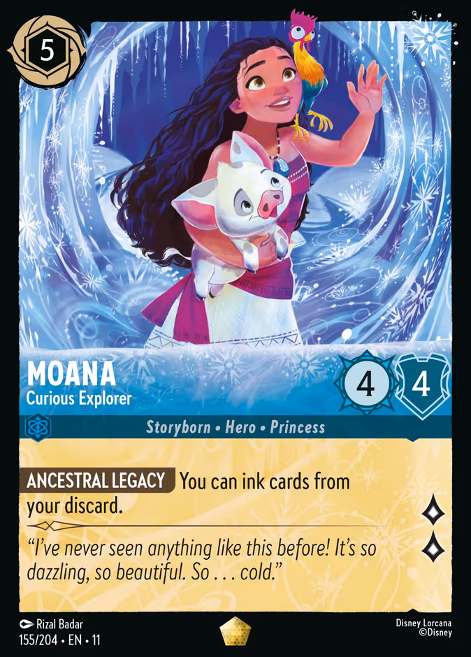 Moana - Curious Explorer — Winterspell #155 (Disney Lorcana card)