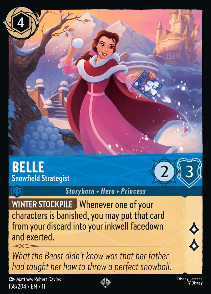 Belle - Snowfield Strategist — Winterspell #158 (Disney Lorcana card)