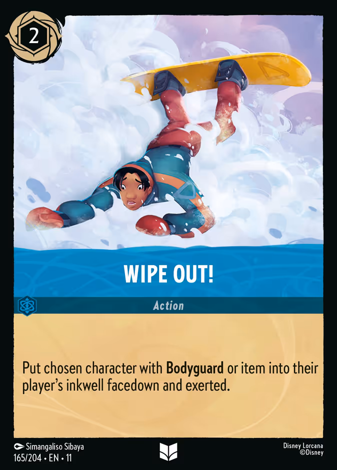 Wipe Out! — Winterspell #165 (Disney Lorcana card)