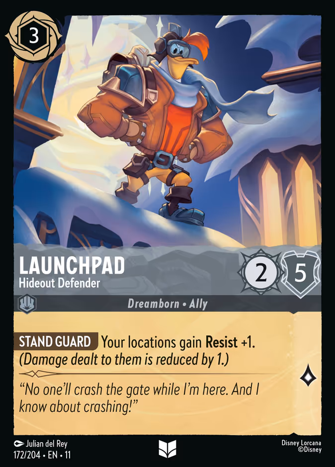 Launchpad - Hideout Defender — Winterspell #172 (Disney Lorcana card)