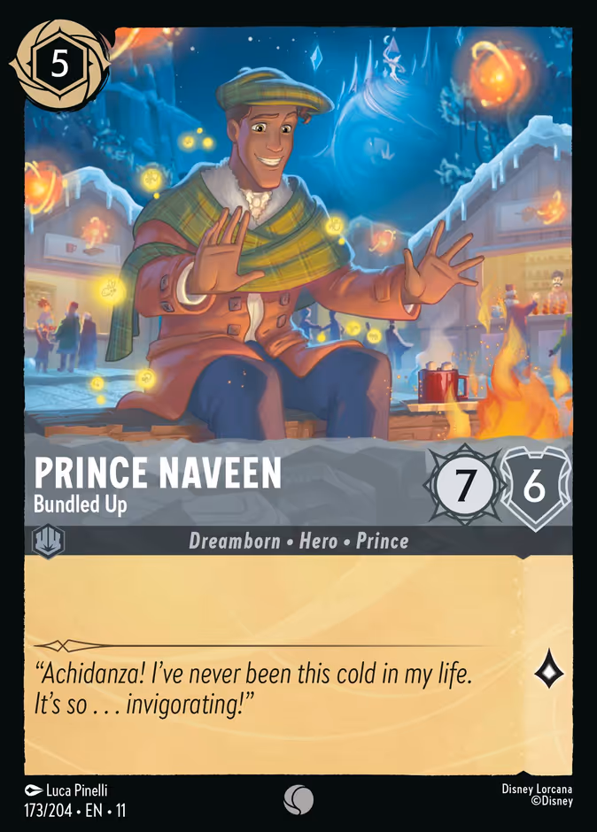 Prince Naveen - Bundled Up — Winterspell #173 (Disney Lorcana card)