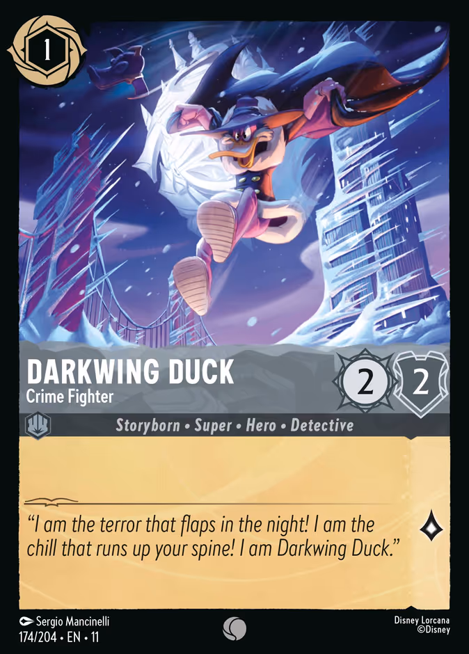 Darkwing Duck - Crime Fighter — Winterspell #174 (Disney Lorcana card)