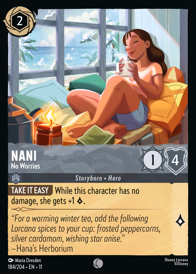 Nani - No Worries — Winterspell #184 (Disney Lorcana card)