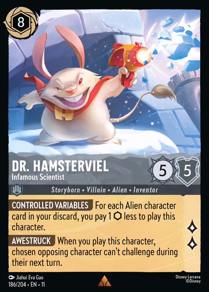 Dr. Hamsterviel - Infamous Scientist — Winterspell #186 (Disney Lorcana card)