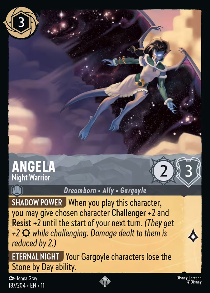 Angela - Night Warrior — Winterspell #187 (Disney Lorcana card)