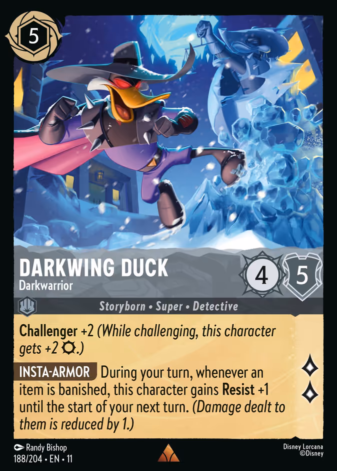 Darkwing Duck - Darkwarrior — Winterspell #188 (Disney Lorcana card)