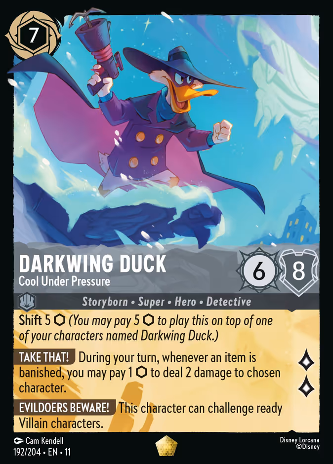 Darkwing Duck - Cool Under Pressure — Winterspell #192 (Disney Lorcana card)