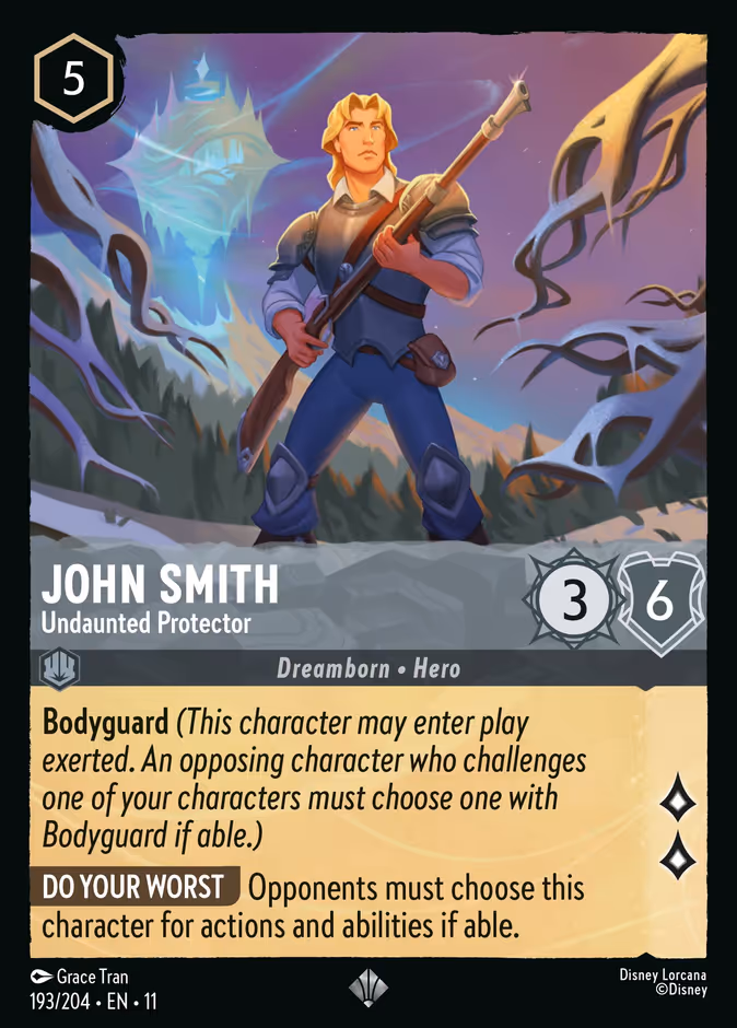 John Smith - Undaunted Protector — Winterspell #193 (Disney Lorcana card)