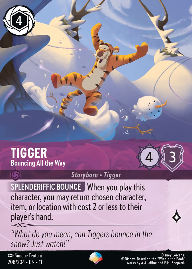 Tigger - Bouncing All the Way — Winterspell #208 (Disney Lorcana card)
