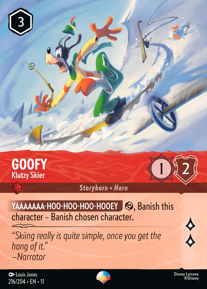 Goofy - Klutzy Skier — Winterspell #216 (Disney Lorcana card)