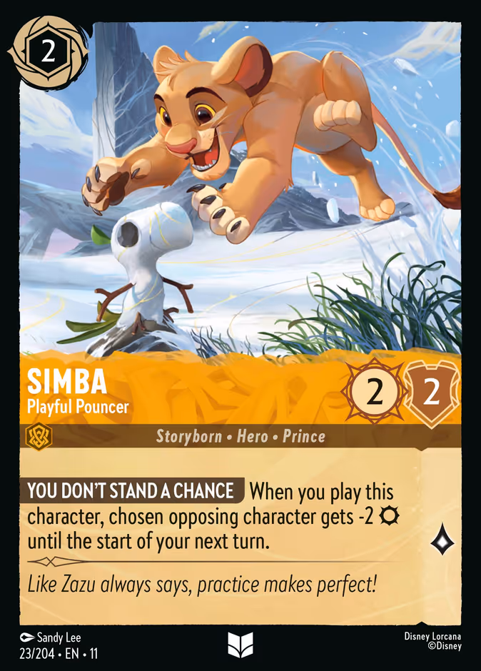 Simba - Playful Pouncer — Winterspell #23 (Disney Lorcana card)
