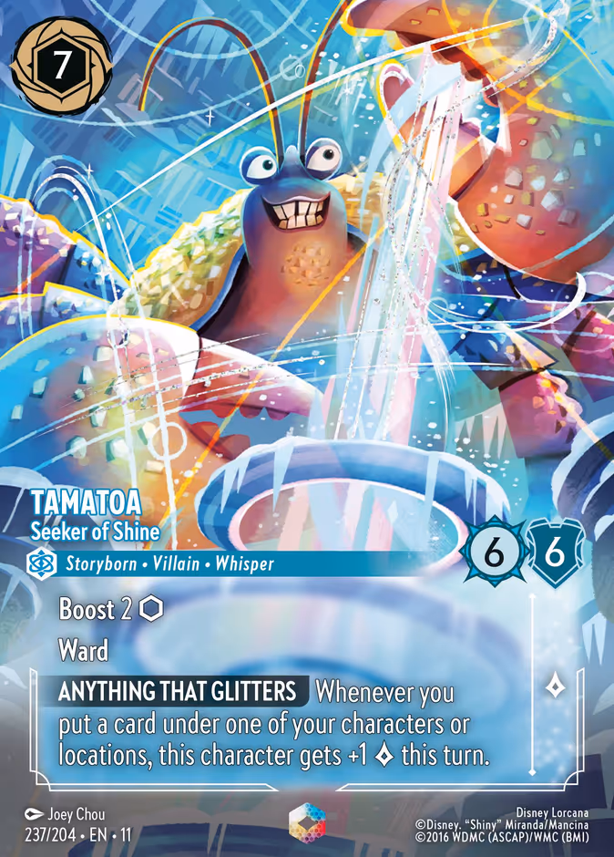 Tamatoa - Seeker of Shine — Winterspell #237 (Disney Lorcana card)