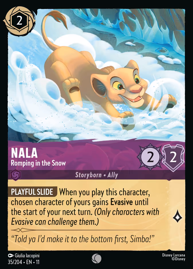 Nala - Romping in the Snow — Winterspell #35 (Disney Lorcana card)