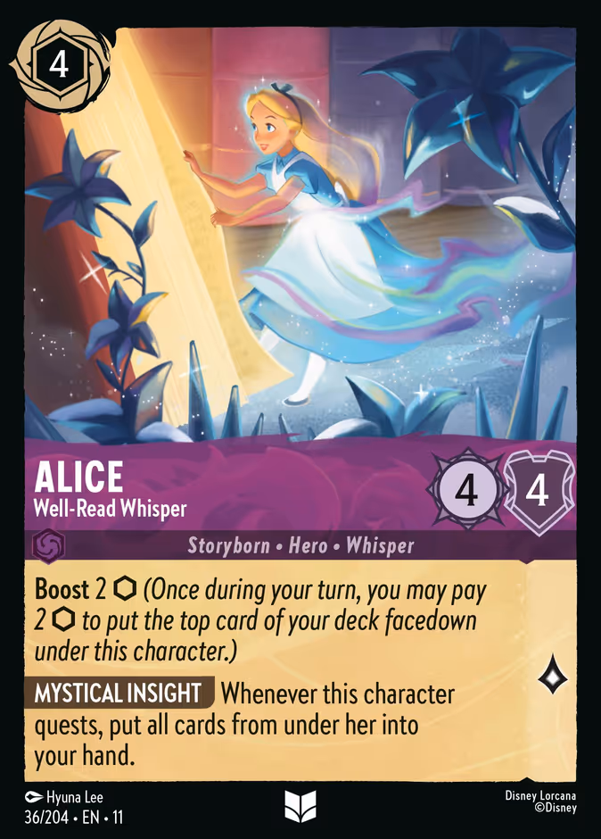 Alice - Well-Read Whisper — Winterspell #36 (Disney Lorcana card)