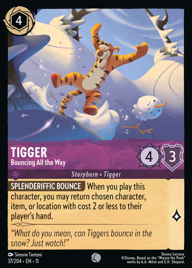 Tigger - Bouncing All the Way — Winterspell #37 (Disney Lorcana card)