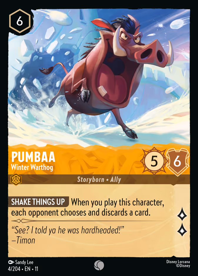 Pumbaa - Winter Warthog — Winterspell #4 (Disney Lorcana card)