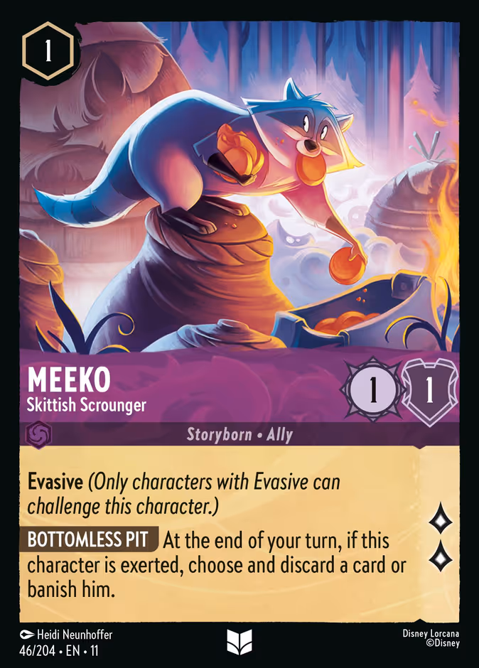 Meeko - Skittish Scrounger — Winterspell #46 (Disney Lorcana card)