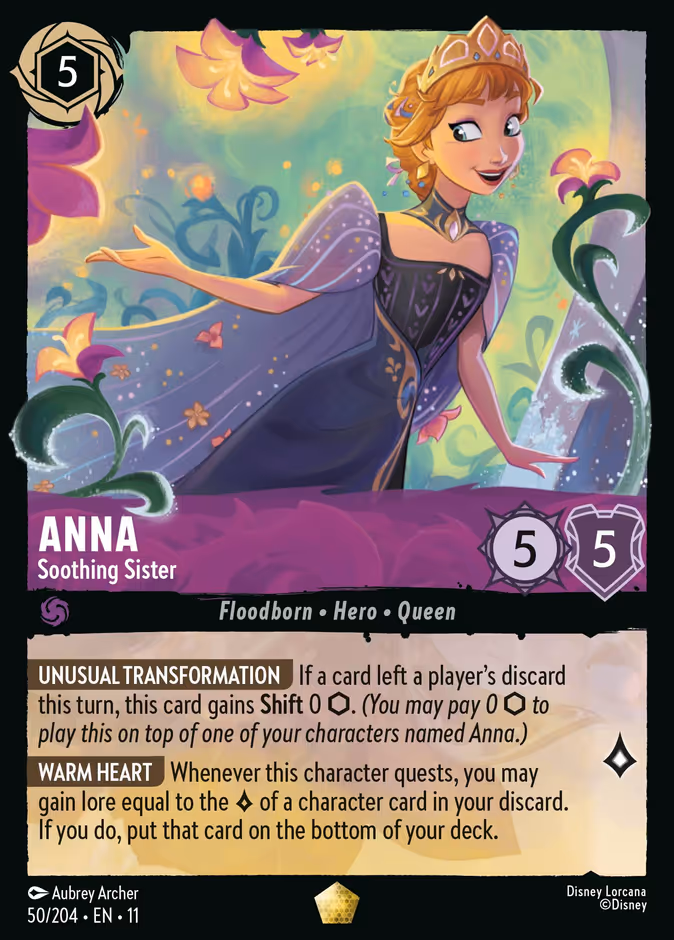 Anna - Soothing Sister — Winterspell #50 (Disney Lorcana card)
