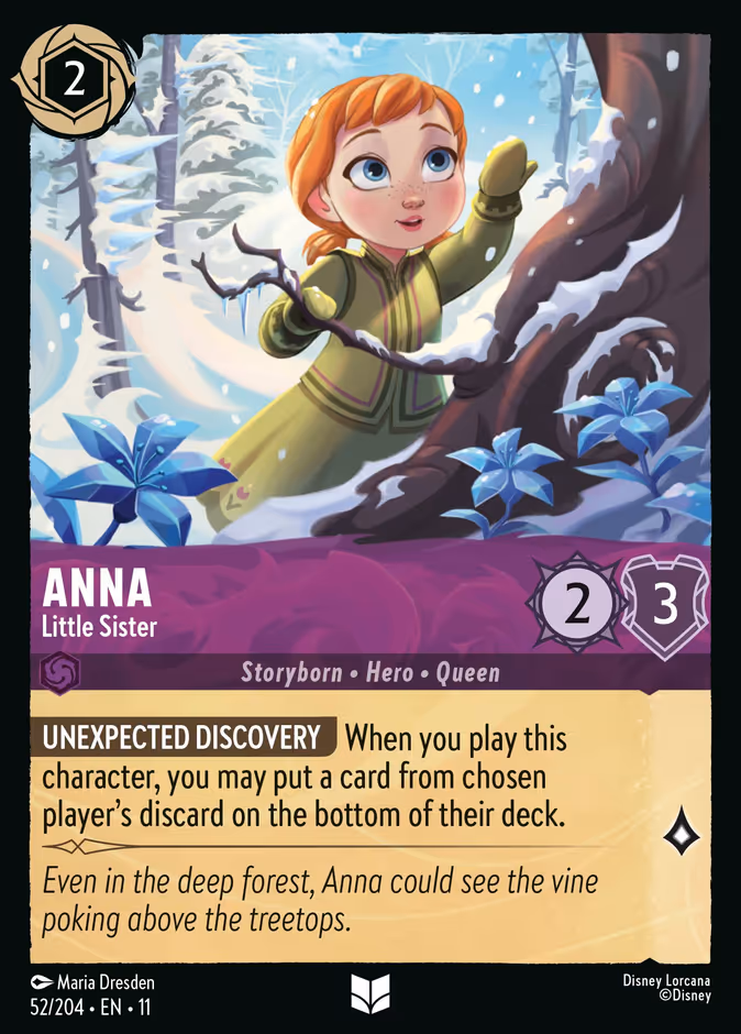 Anna - Little Sister — Winterspell #52 (Disney Lorcana card)