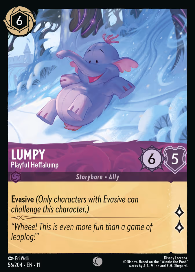 Lumpy - Playful Heffalump — Winterspell #56 (Disney Lorcana card)