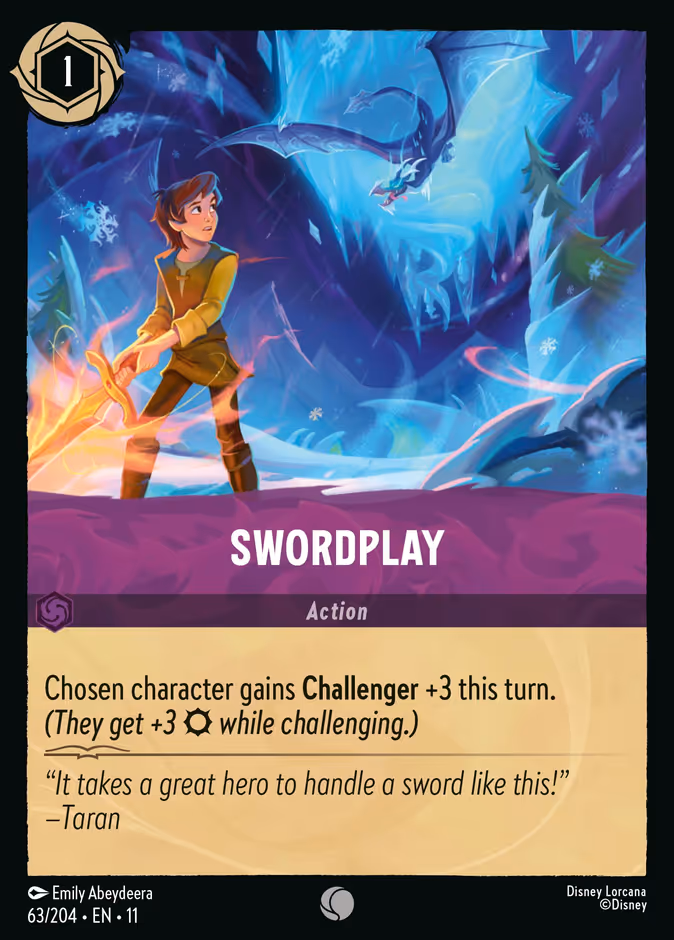 Swordplay — Winterspell #63 (Disney Lorcana card)