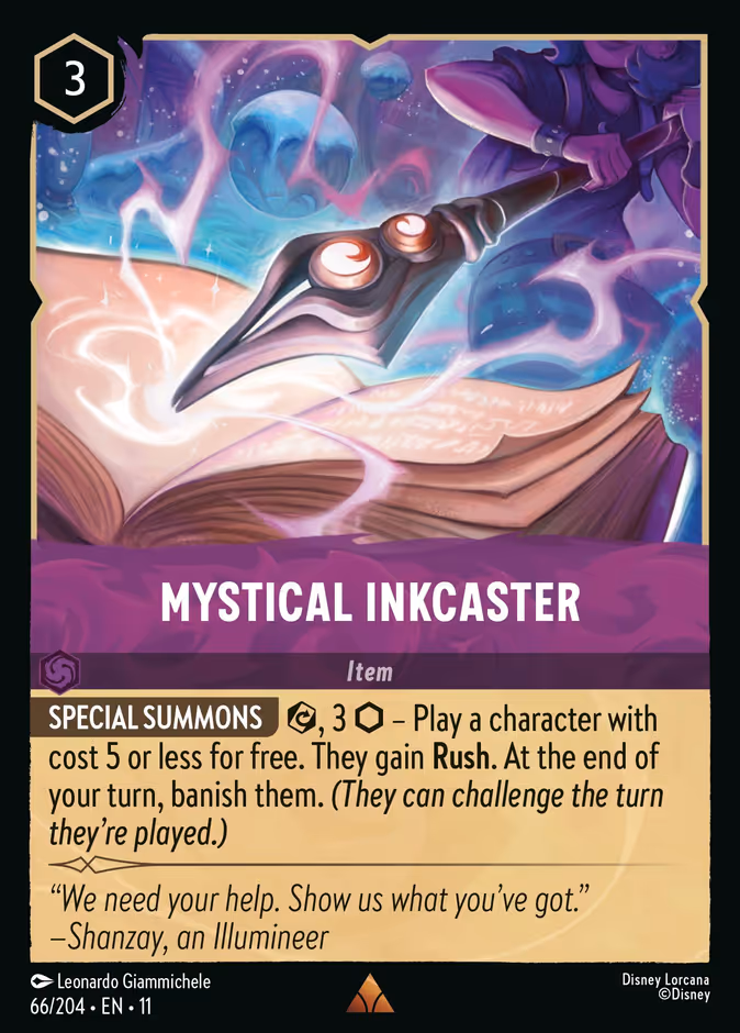 Mystical Inkcaster — Winterspell #66 (Disney Lorcana card)