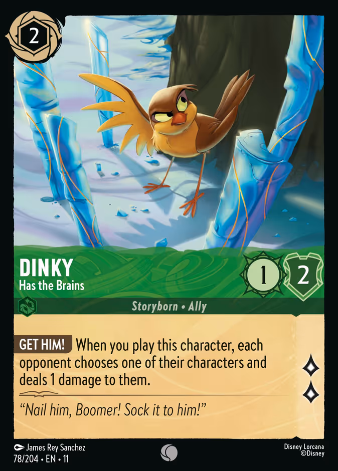 Dinky - Has the Brains — Winterspell #78 (Disney Lorcana card)