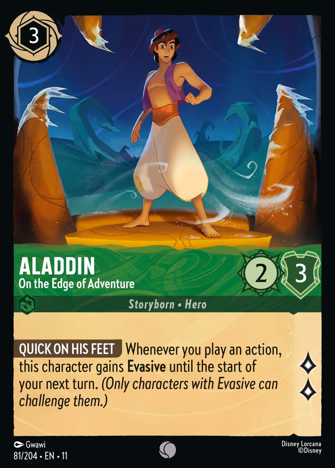 Aladdin - On the Edge of Adventure — Winterspell #81 (Disney Lorcana card)