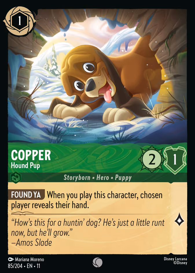 Copper - Hound Pup — Winterspell #85 (Disney Lorcana card)