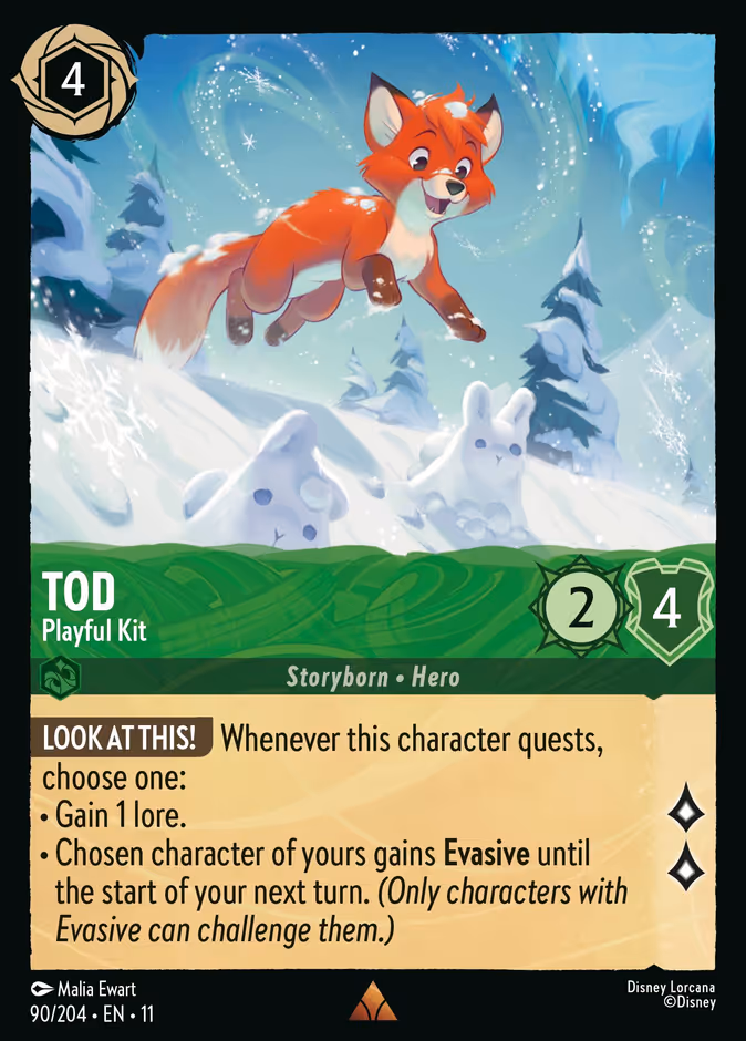 Tod - Playful Kit — Winterspell #90 (Disney Lorcana card)