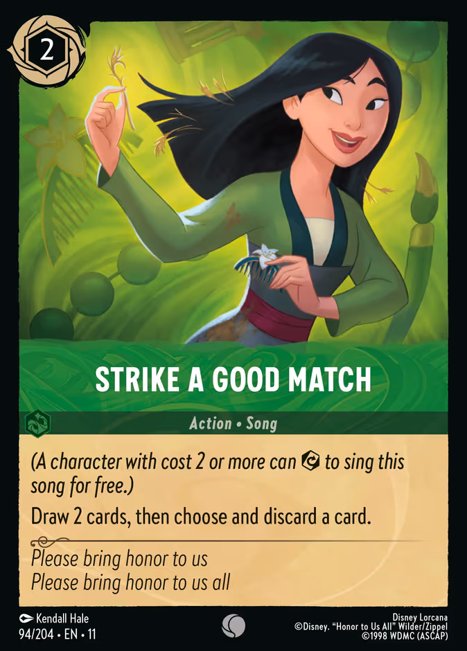 Strike A Good Match — Winterspell #94 (Disney Lorcana card)