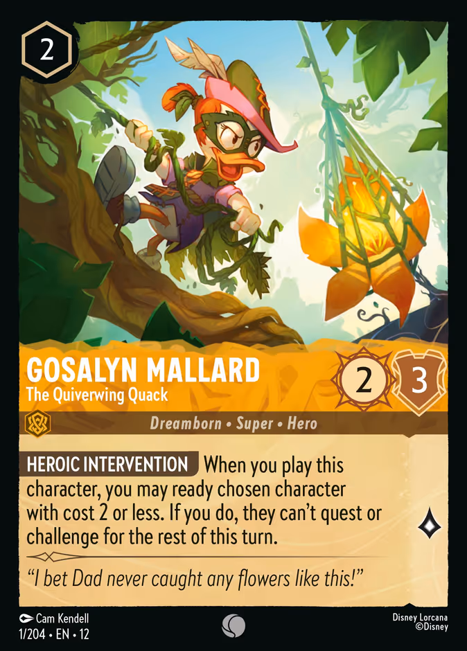 Gosalyn Mallard - The Quiverwing Quack — Wilds Unknown #1 (Disney Lorcana card)