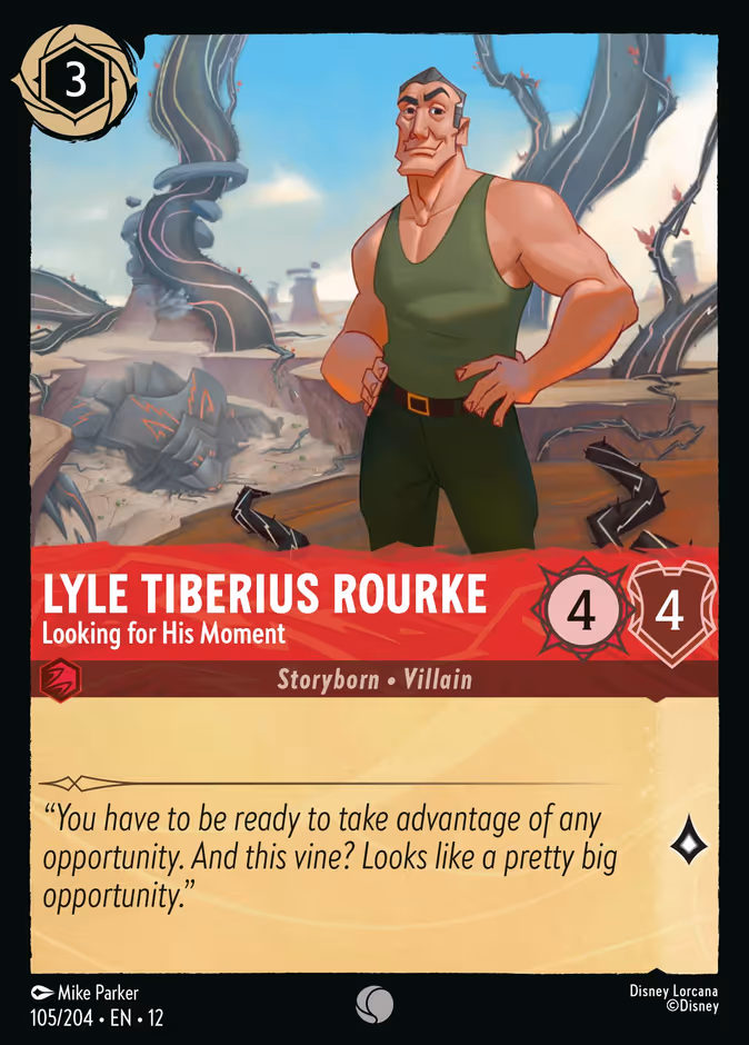 Lyle Tiberius Rourke - Looking for His Moment — Wilds Unknown #105 (Disney Lorcana card)