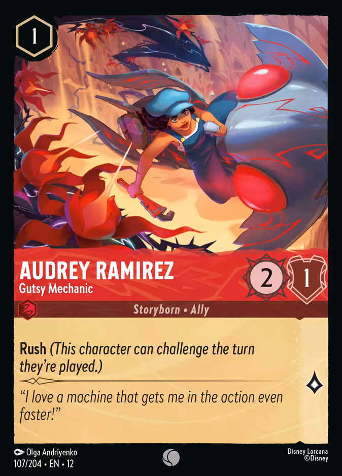 Audrey Ramirez - Gutsy Mechanic — Wilds Unknown #107 (Disney Lorcana card)