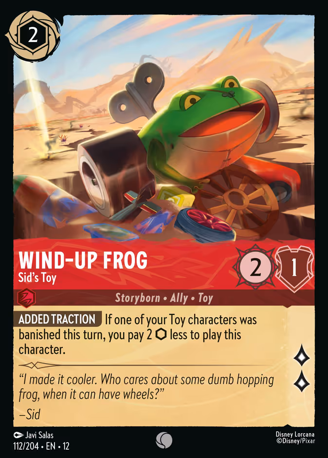 Wind-Up Frog - Sid's Toy — Wilds Unknown #112 (Disney Lorcana card)