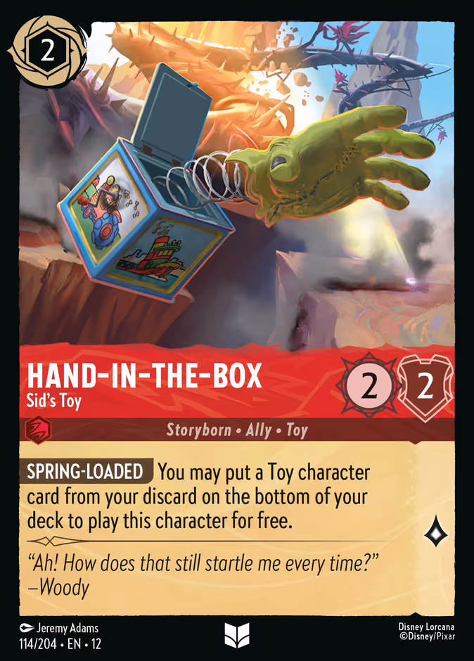 Hand-in-the-Box - Sid's Toy — Wilds Unknown #114 (Disney Lorcana card)