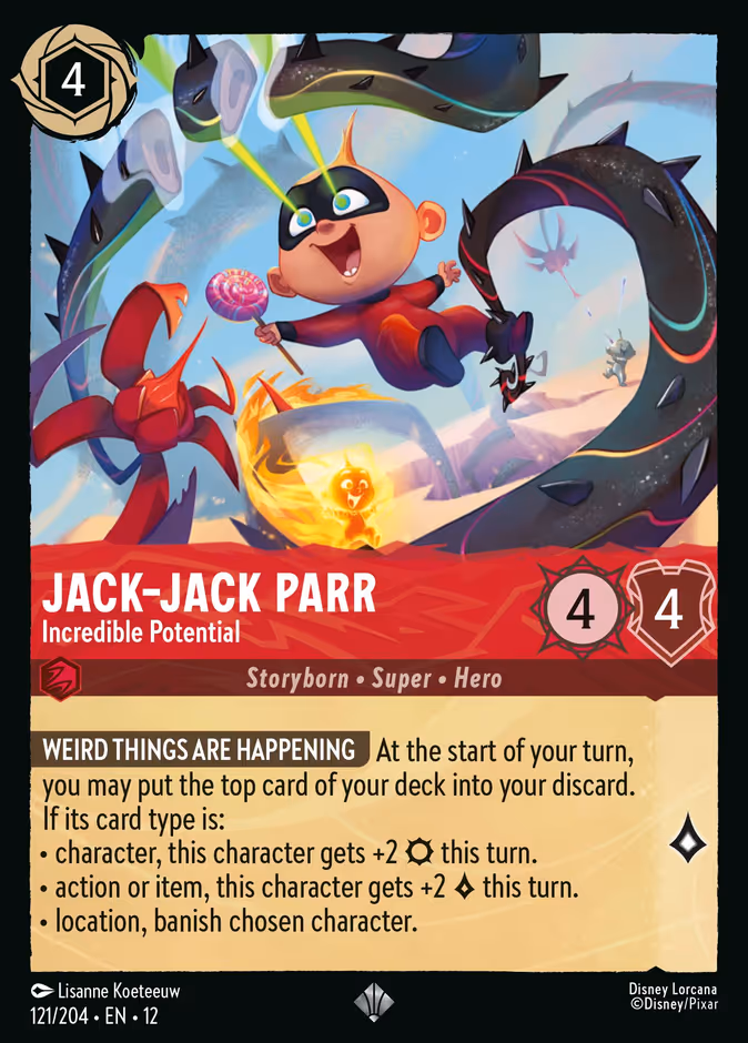Jack-Jack Parr - Incredible Potential — Wilds Unknown #121 (Disney Lorcana card)