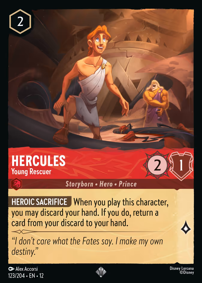 Hercules - Young Rescuer — Wilds Unknown #123 (Disney Lorcana card)