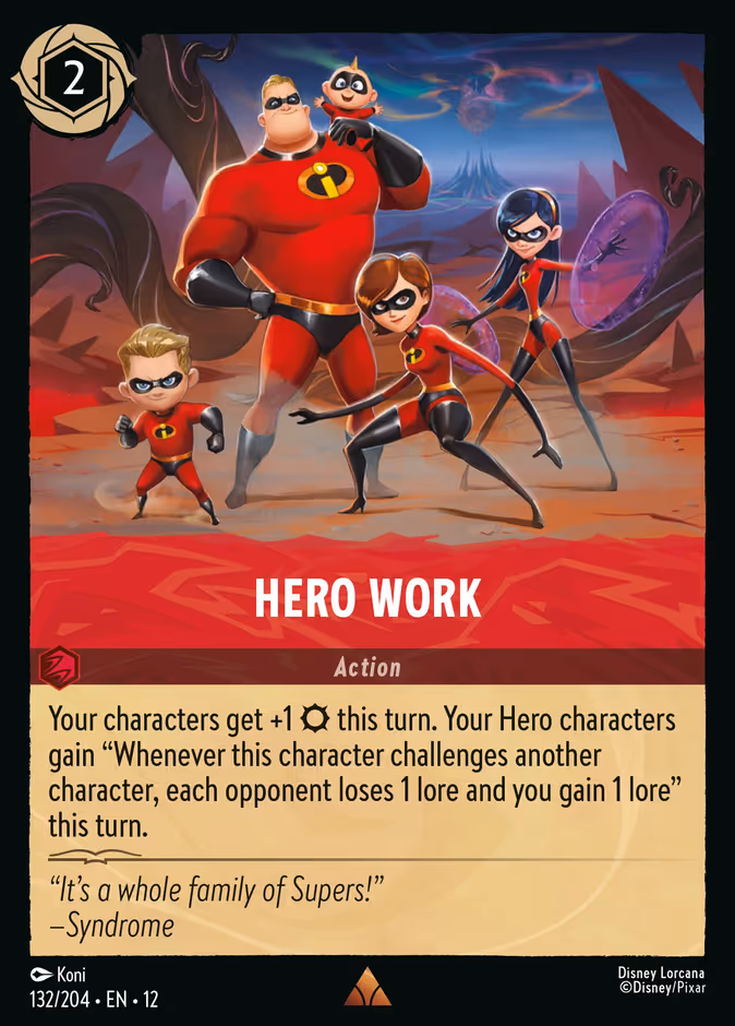 Hero Work — Wilds Unknown #132 (Disney Lorcana card)